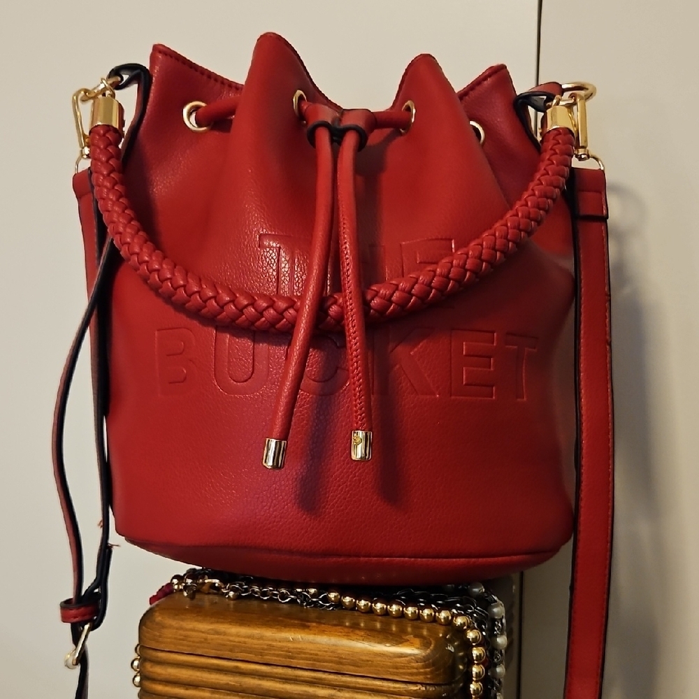 Red Bucket hand or crossbody Bag